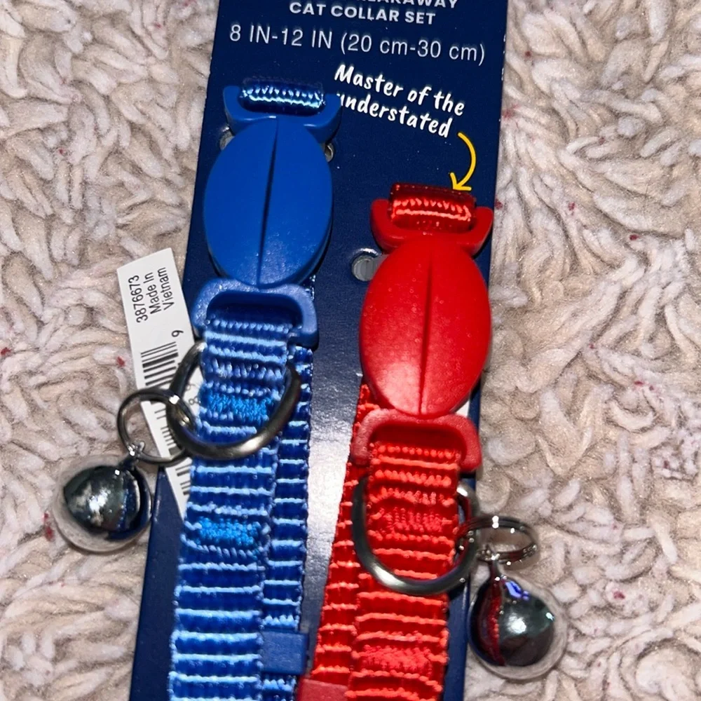 Youly The Classic 2pc Breakaway Cat Collar Set (red, blue) (S/M)